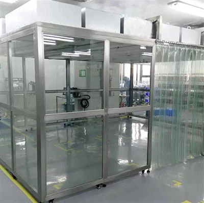 Cleanroom Lub Rooj Muag Khoom Nrog Laminar Flow FFU Qab nthab
